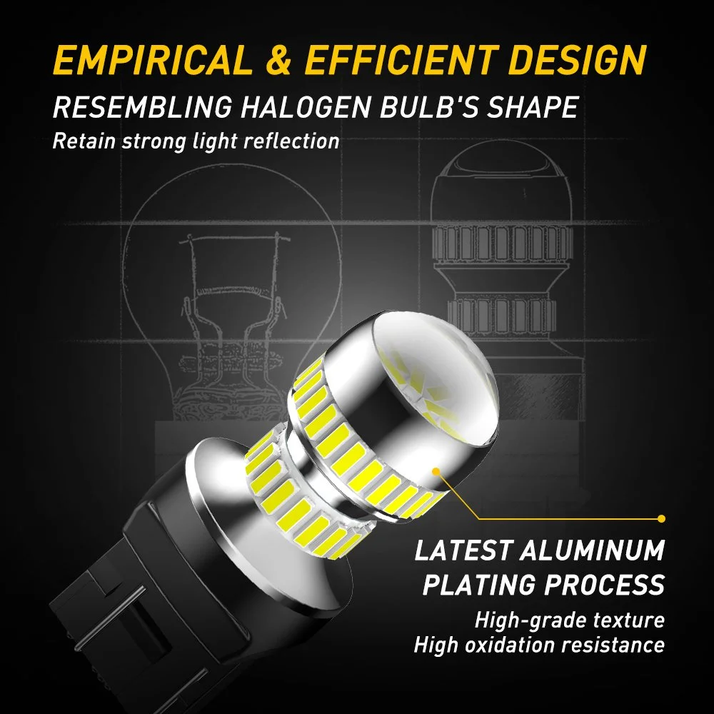 2Pcs LED Car Driving Lamp - W21/5W 7443 T20 Bulbs for DRL & Tail Lights