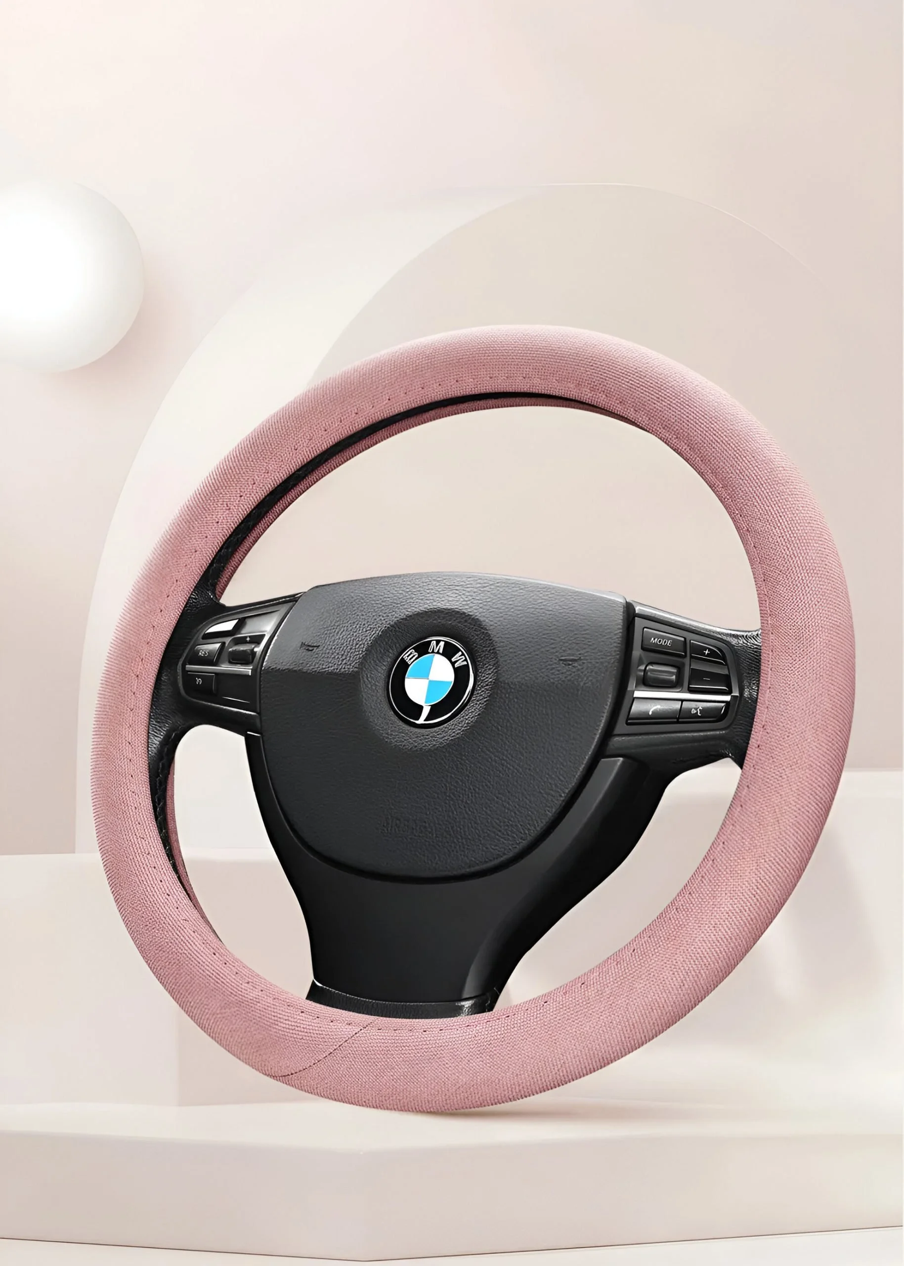Linen Car Steering Wheel Cover – Universal Fit, Soft & Breathable (14.5–15 in)