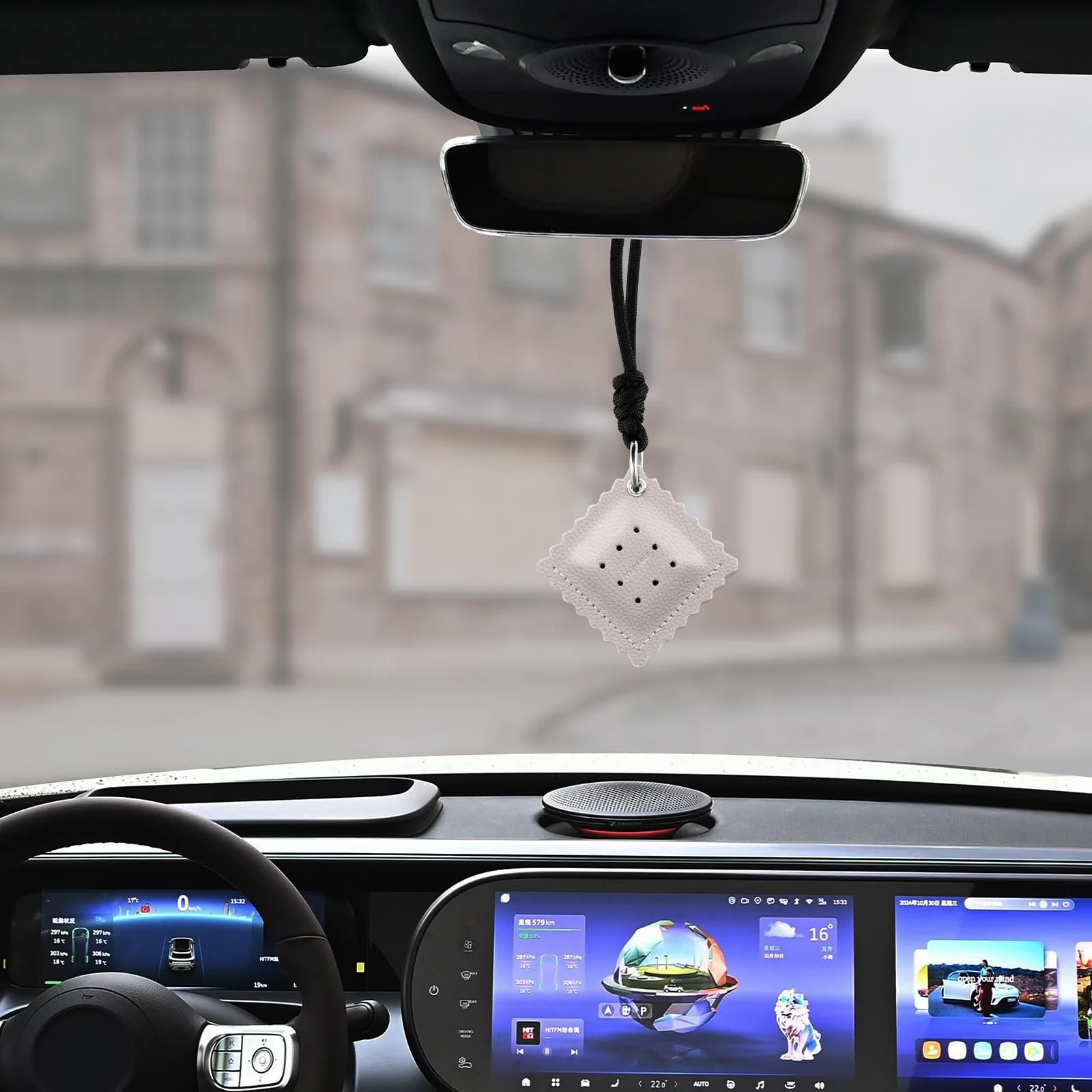 Luxury Aromatherapy Biscuit Pendant Air Freshener – Long-Lasting Scent for Car, Home & Wardrobe