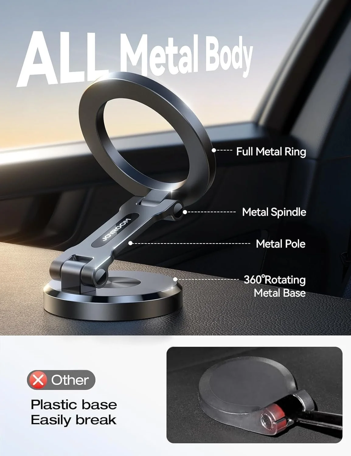 Foldable Magnetic Car Phone Mount – 360° Strong Universal Holder