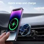 Magnetic Car Mount Wireless Charger 15W Fast Charging Phone Holder