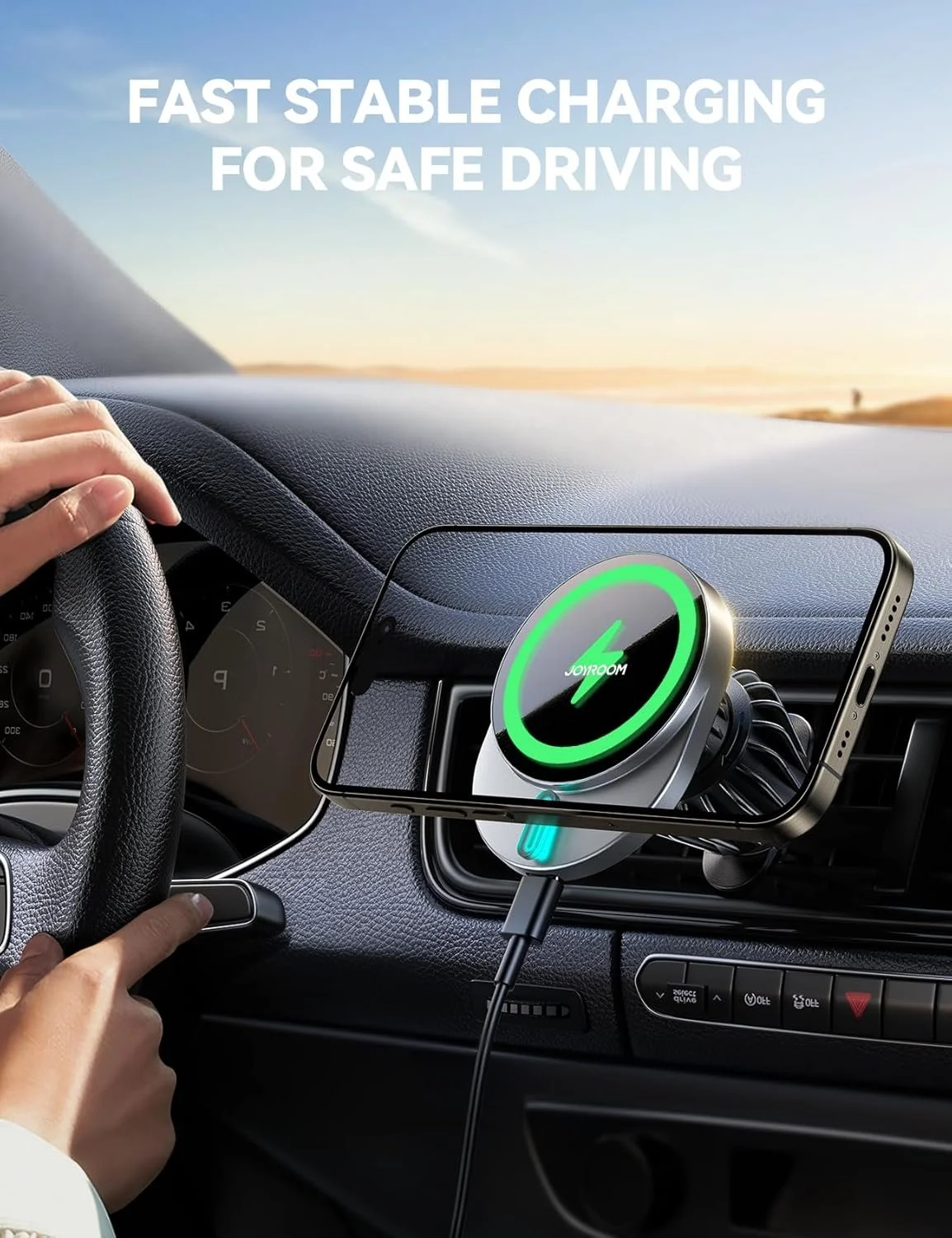 15W Magnetic Fast Wireless Car Charger Mount for iPhone Air Vent