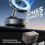 Magnetic Car Phone Mount with 360° Adjustable Metal Arm & Vacuum Suction Base