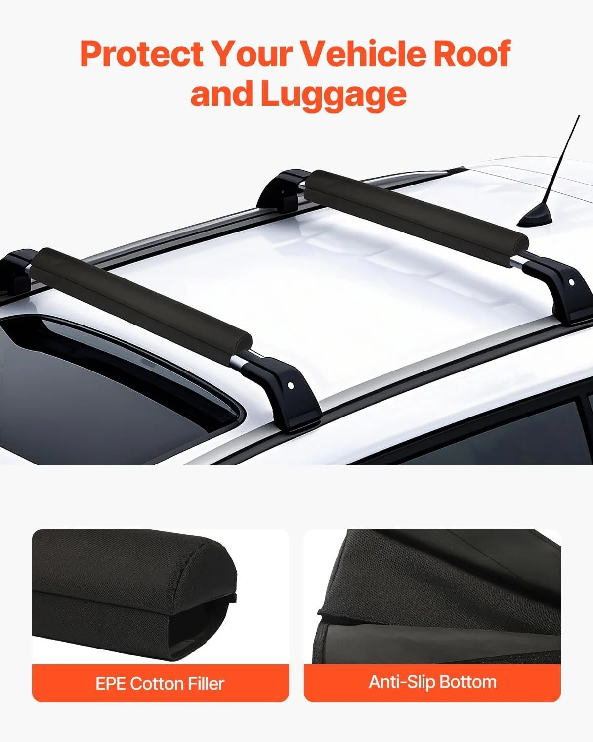 30 Inch Soft Roof Rack Pads Universal Car Crossbar Carrier