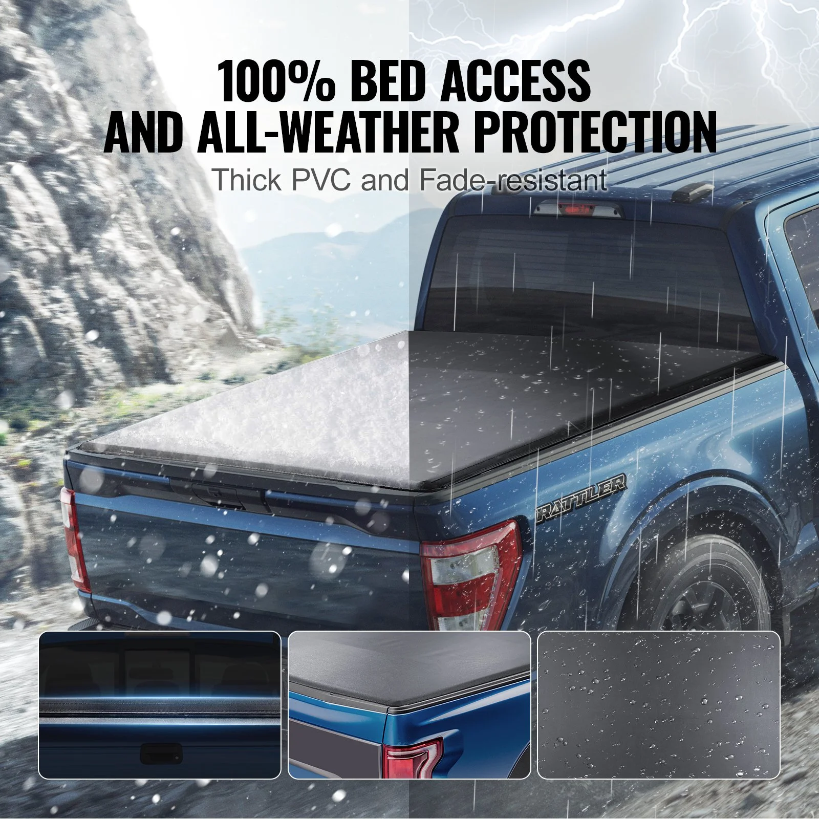 Roll Up Truck Bed Cover for Ford F-150 2009-2024