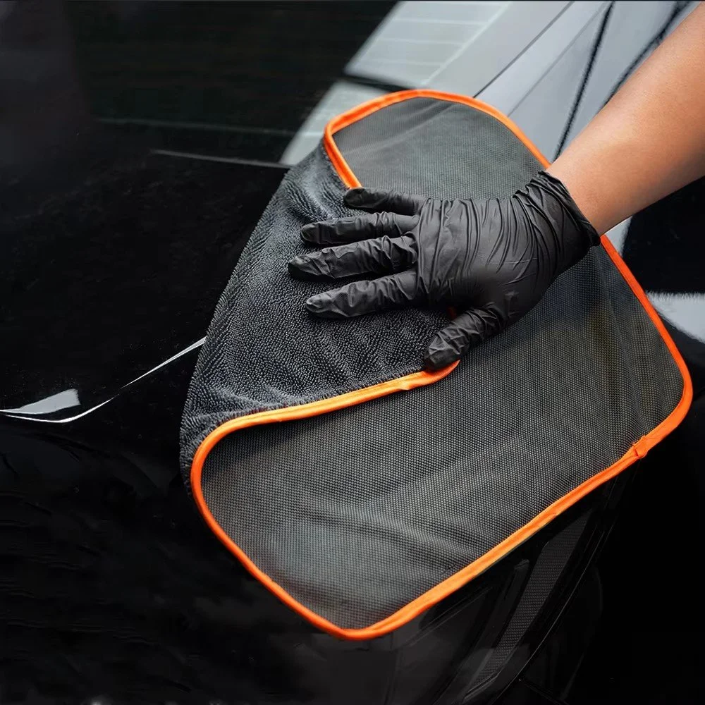 Premium Gray Microfiber Car Drying Towel 16.5x16.5 Inch