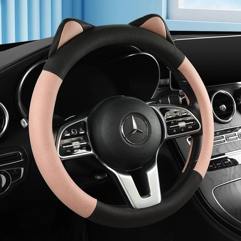 Cat Ears Car Steering Wheel Cover – Anti-Slip, Wear-Resistant & Stylish Fit for 14.5"-15"