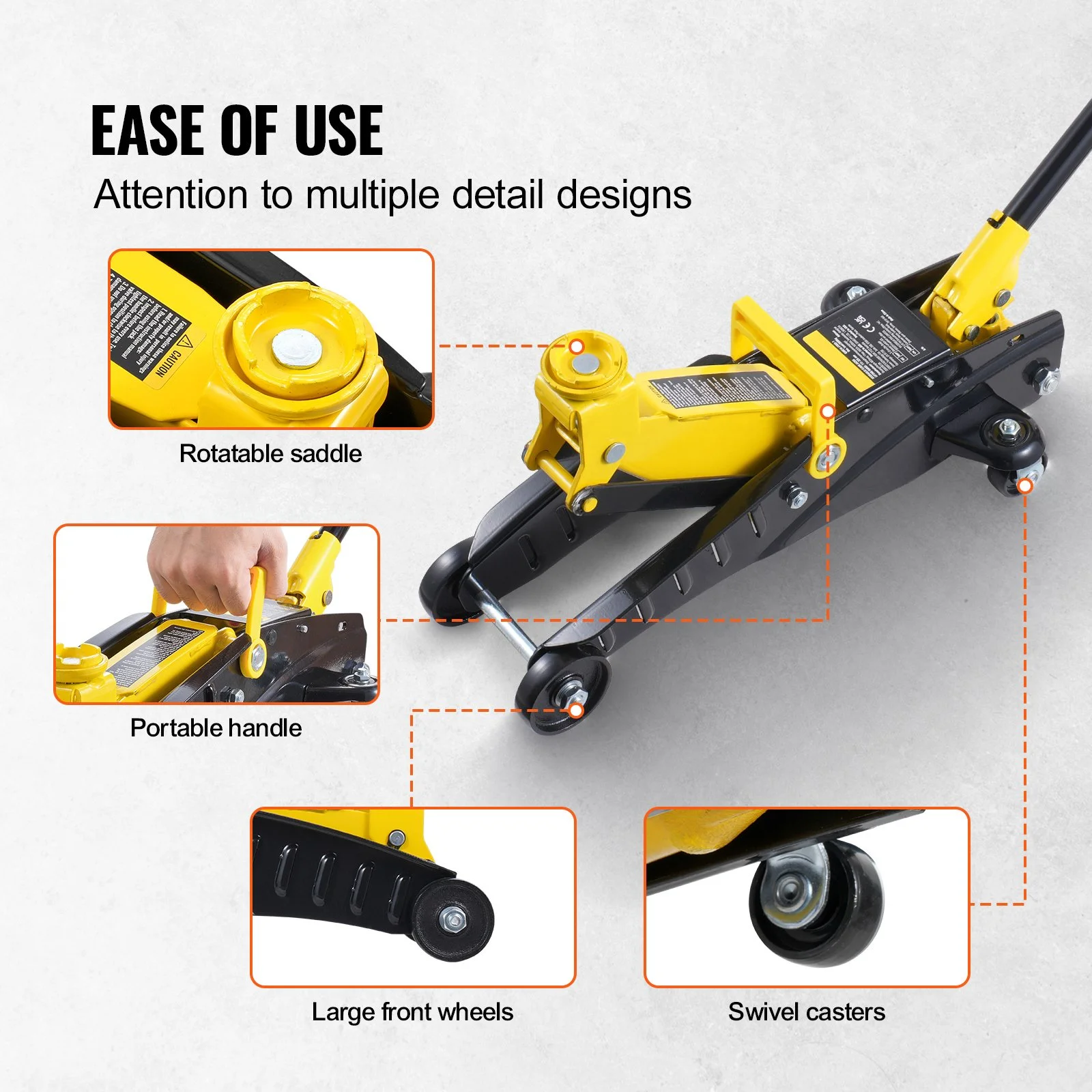Low Profile 2 Ton Hydraulic Floor Jack with Heavy-Duty Jack Stands