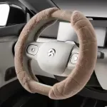Luxury Rhinestone Fluffy Steering Wheel Cover – Soft Plush Winter Grip (14.5–15")