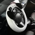 Plush Cartoon Steering Wheel Cover – Soft Non-Slip Winter Grip, 15” Universal