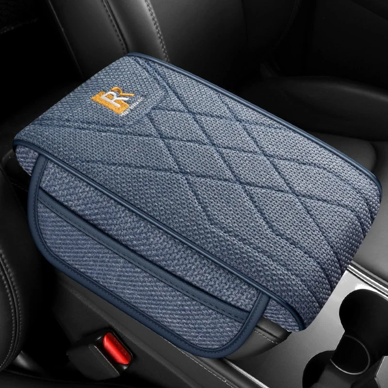 Widened Breathable Car Armrest Pad with Storage Pockets