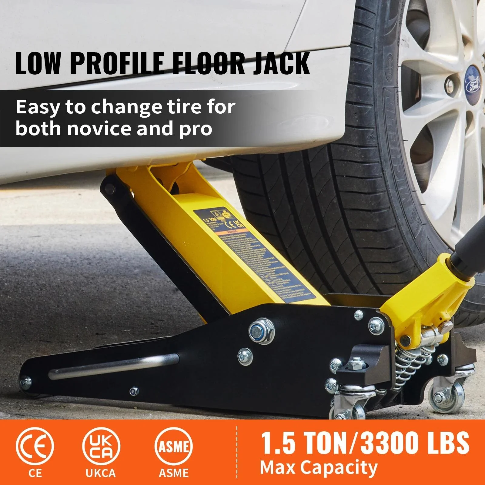 Low-Profile Hydraulic Floor Jack