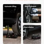 5-Ton Electric Car Jack Kit with Impact Wrench, Inflator & LED Light