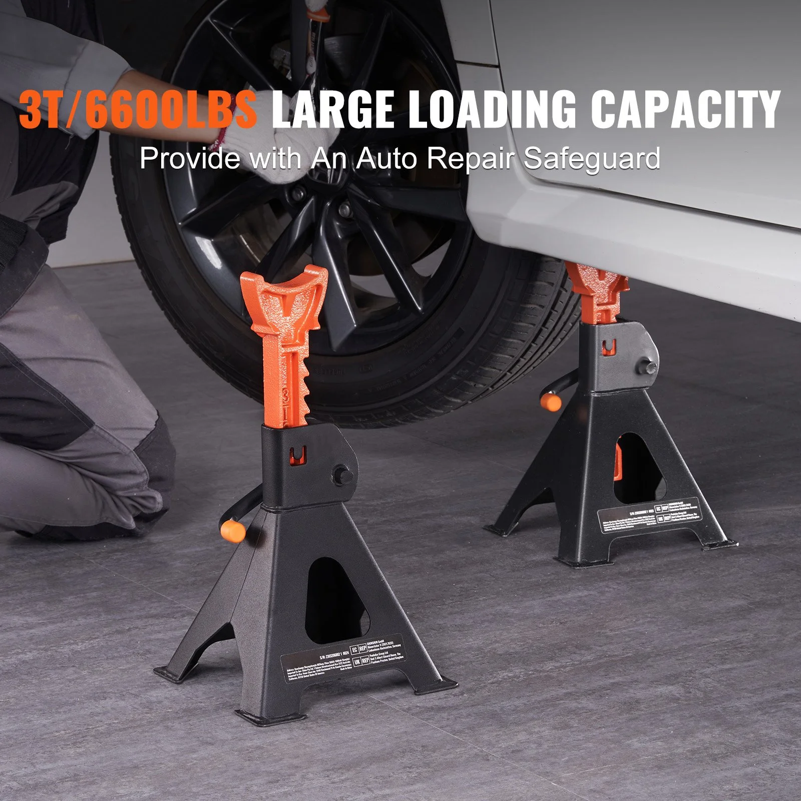 3 Ton Adjustable Jack Stands for Cars, SUVs, Trucks & ATVs