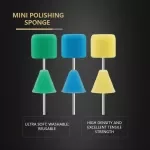Mini Polishing Cone & Cylinder Pad Kit for Wheels, Headlights & Drill
