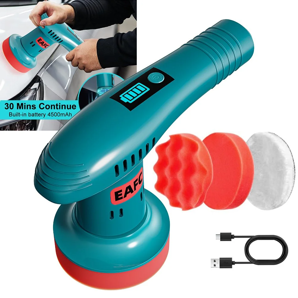 Wireless Handheld Car Polisher & Waxing Machine with 3-Speed Control