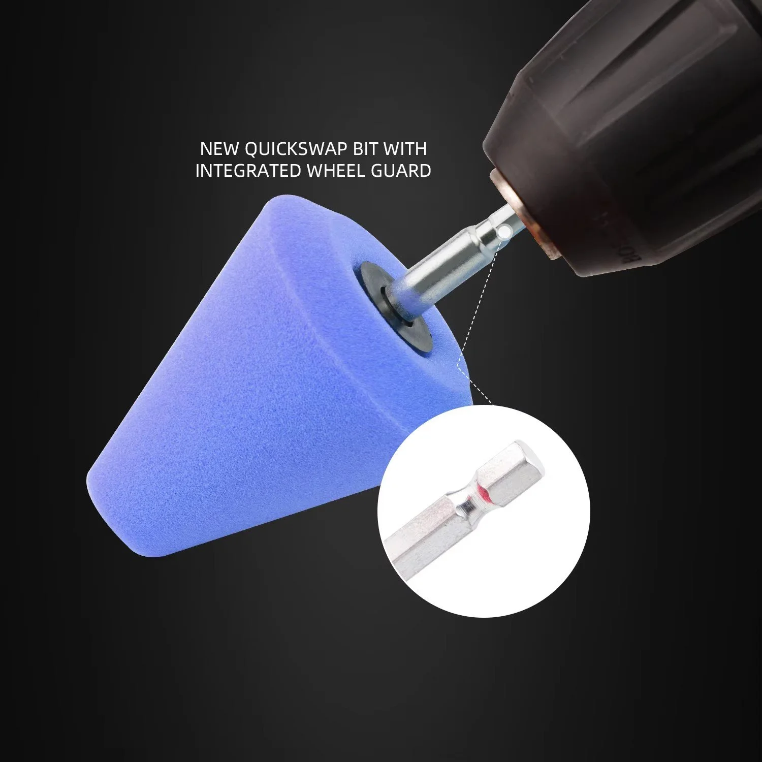 Drill-Mounted Polishing Cone Ball for Tight Spaces & Detail Work