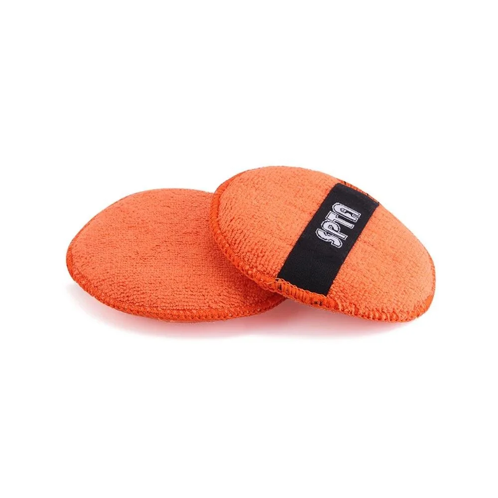 5-Inch Microfiber Wax Applicator Pads with Elastic Grip for Hand Polishing