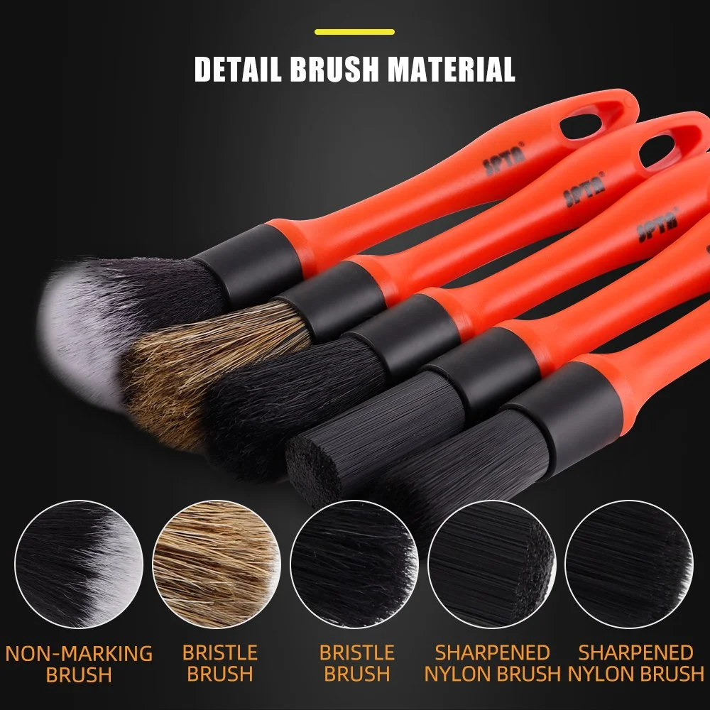 5-Piece Car Detailing Brush Set for Interior, Wheels & Vents Cleaning