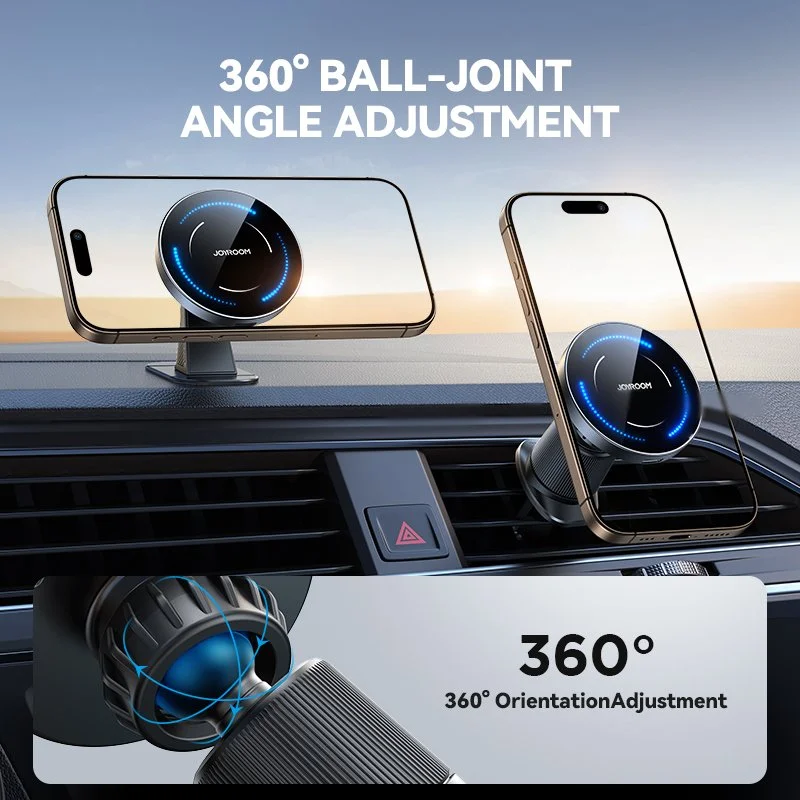 15W Magnetic Wireless Car Phone Mount with Vent & Dashboard Support