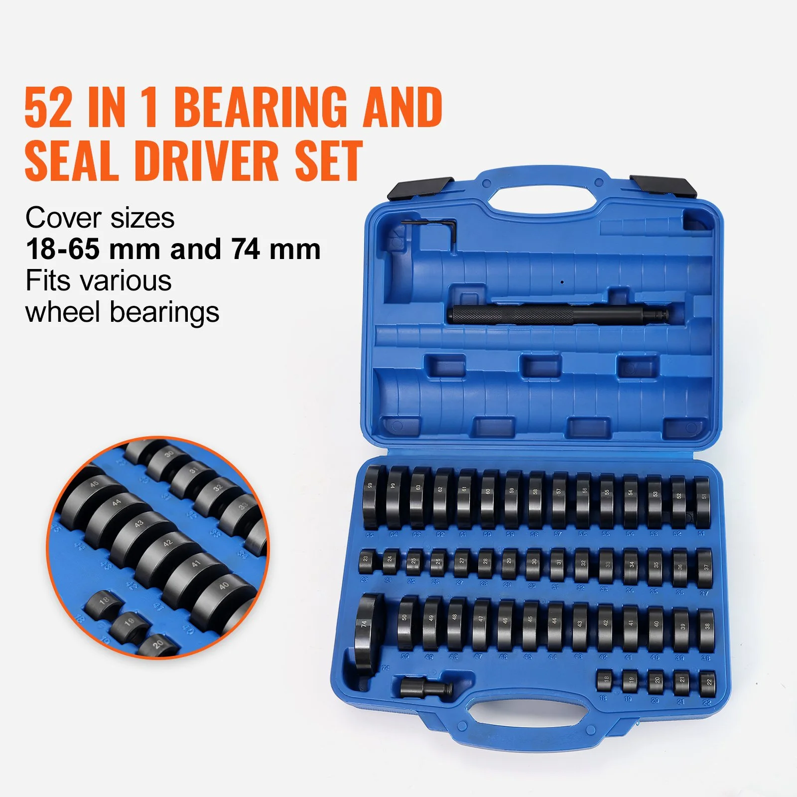 52-Piece Bearing & Seal Driver Kit for Wheel, Axle & Transmission Service