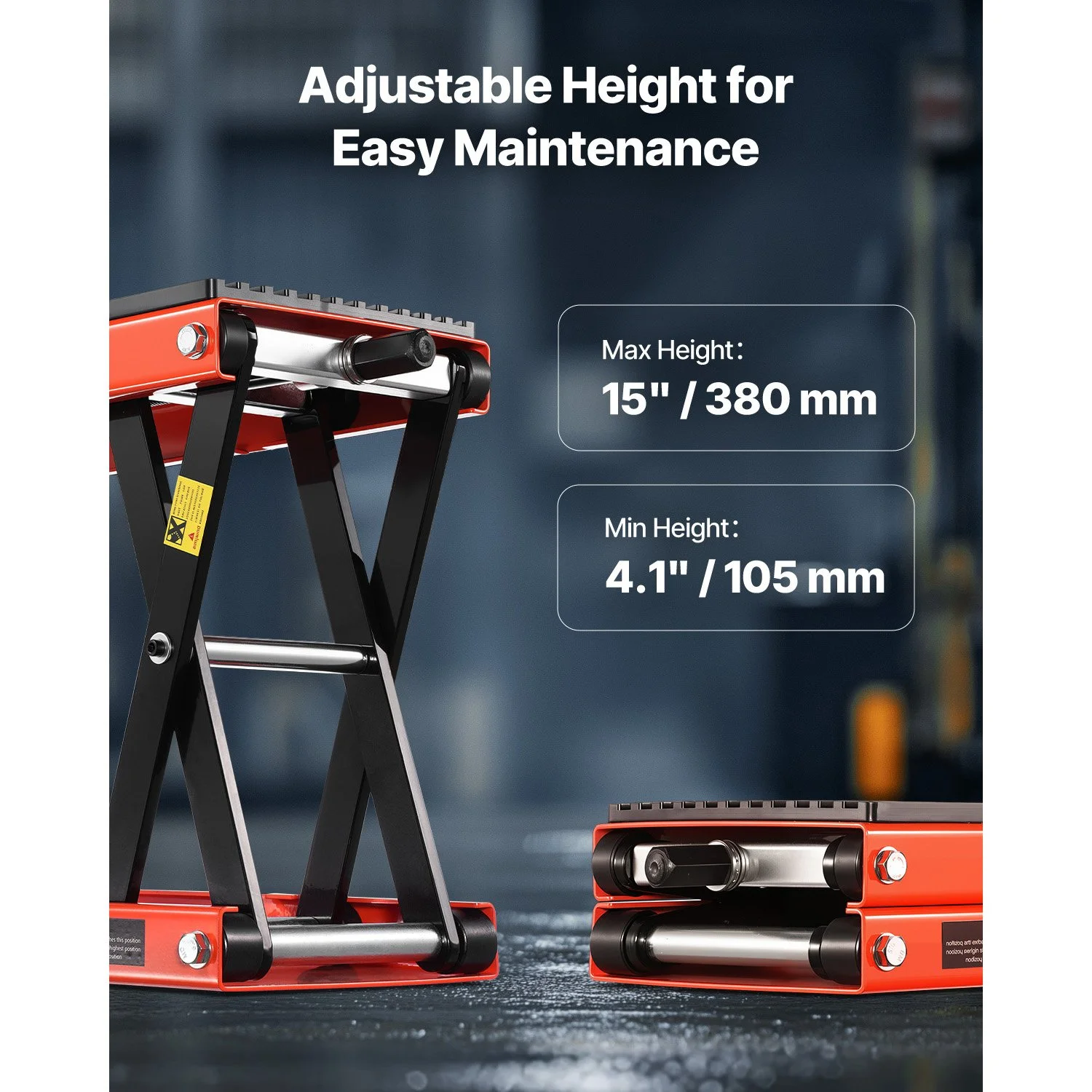 1200 lb Heavy-Duty Motorcycle Lift Scissor Jack with Wide Non-Slip Deck