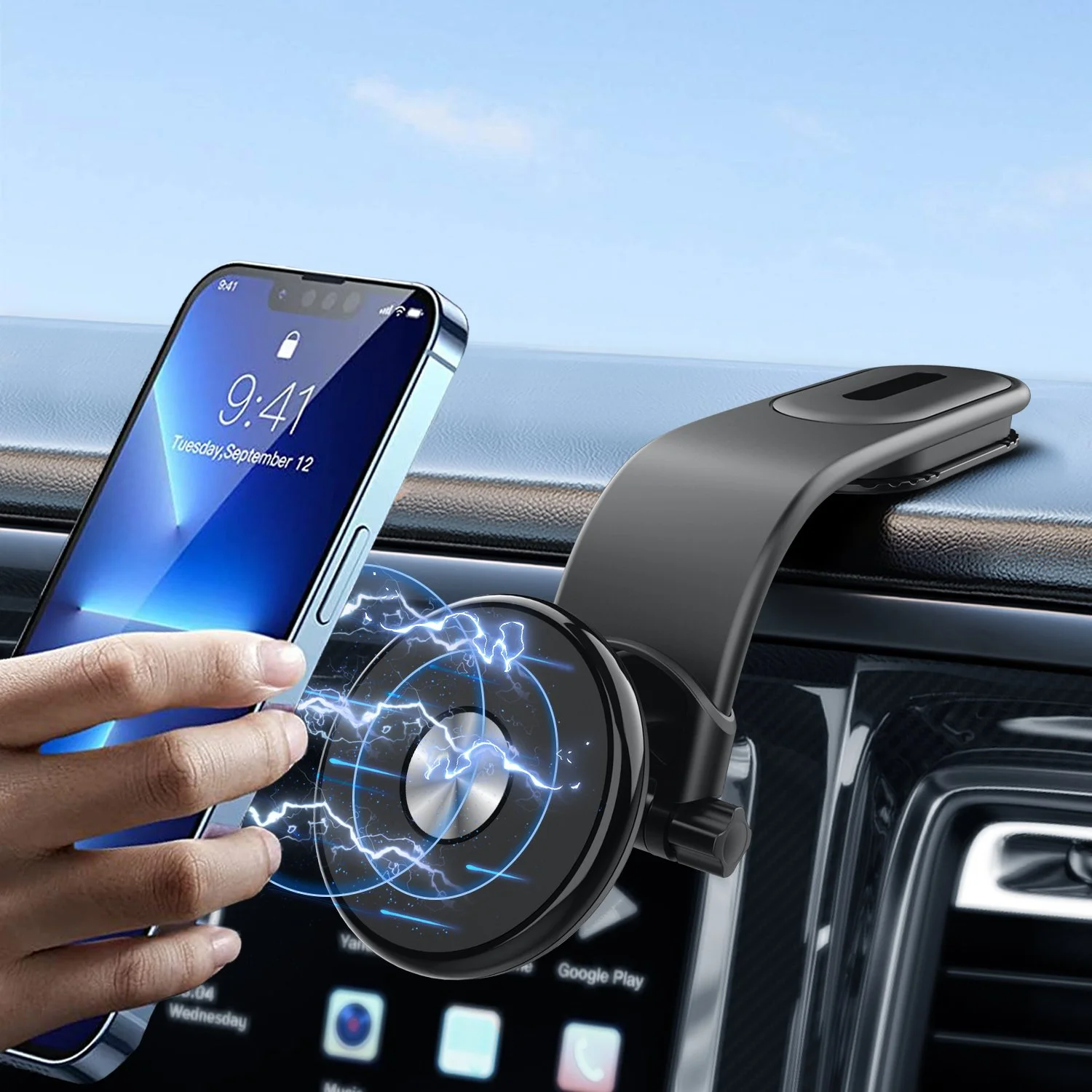 Magnetic Dashboard Phone Mount with Flexible Arm