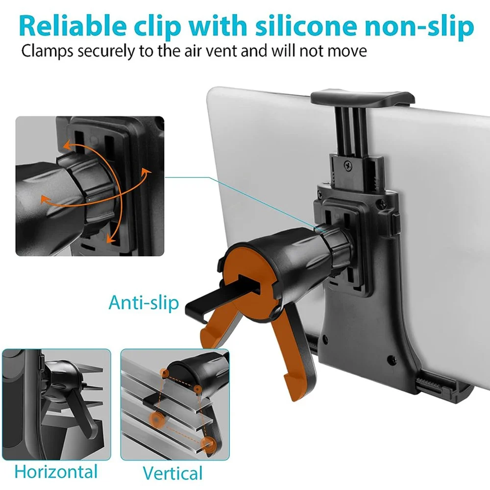 Universal 4-12 Inch Car Tablet & Phone Holder 360° Rotatable Stand