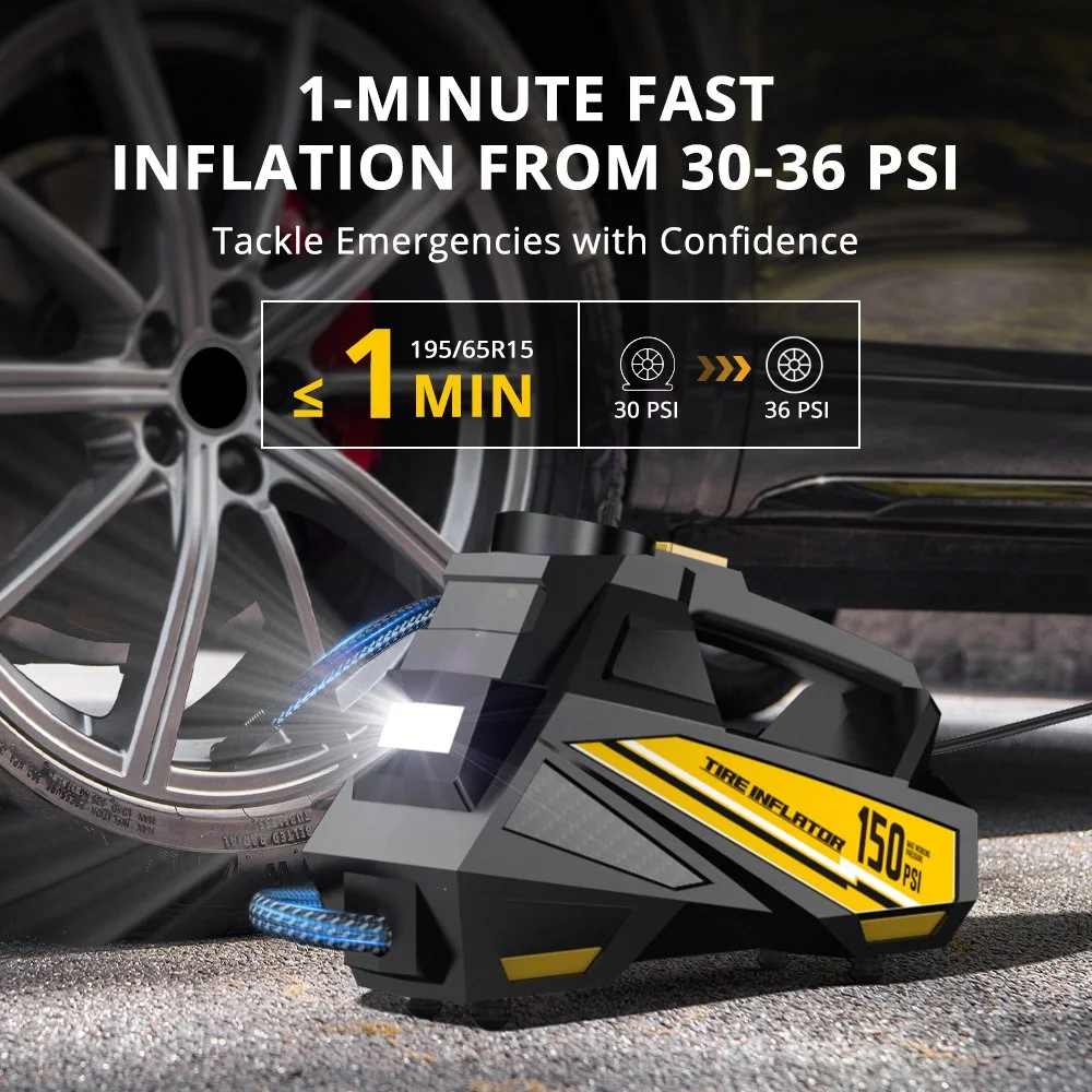 12V 150 PSI Portable Tire Inflator with Digital TPMS & LED Light