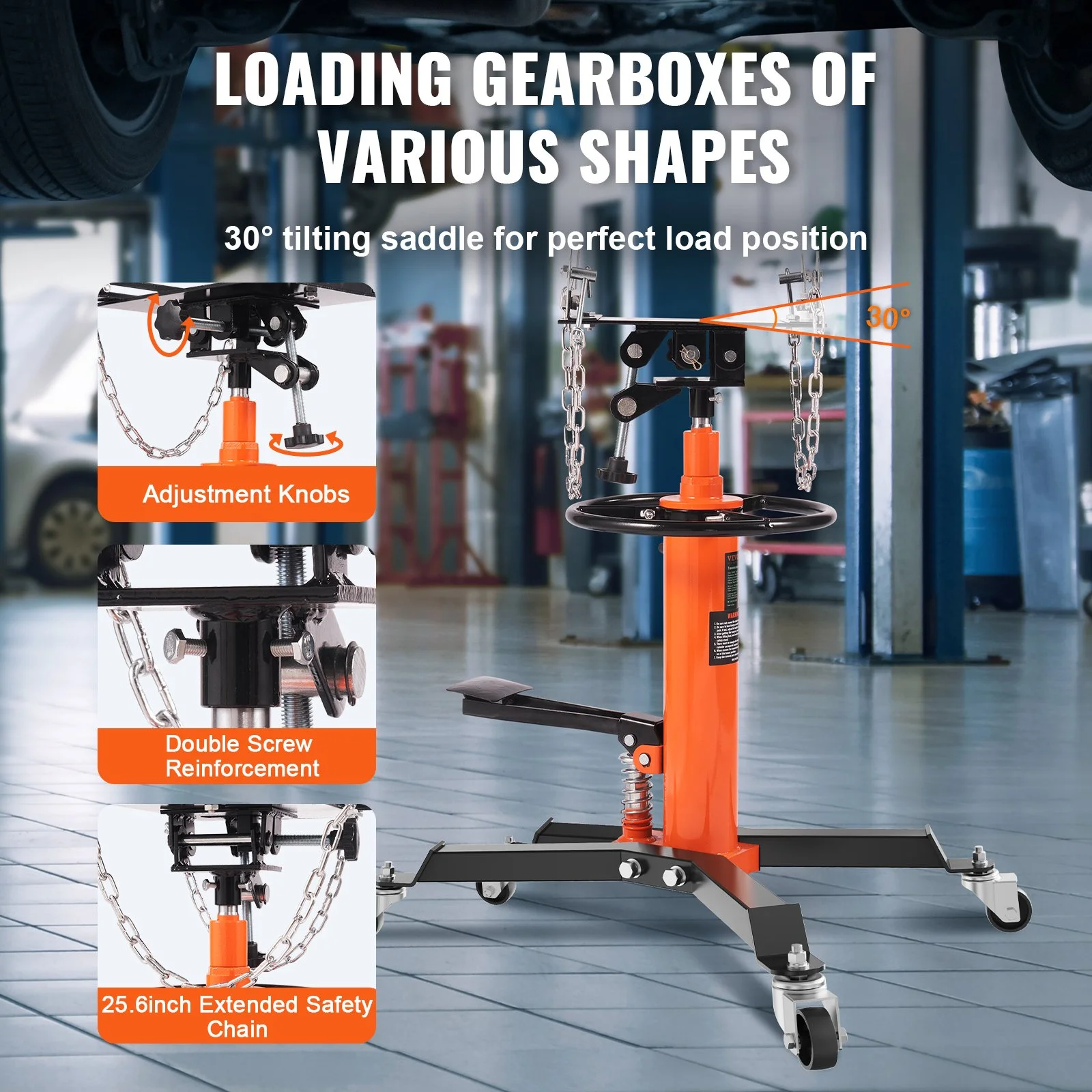 Heavy Duty Hydraulic Transmission Jack 1300+ lb High Lift Floor Jack