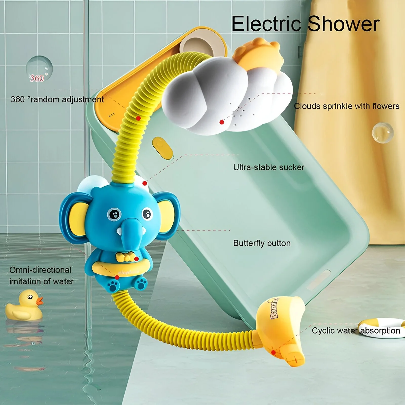 Electric Elephant Water Spray Bath Toy