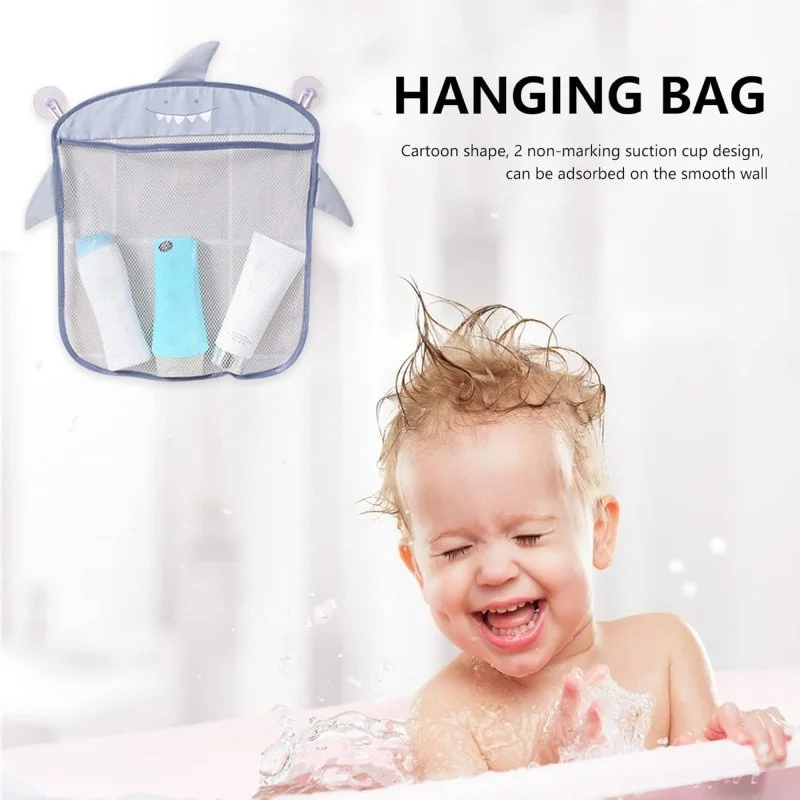 Cartoon Animal Bath Toy Organizer Mesh Bag with Sucker