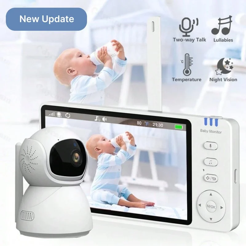 5.0" Video Baby Monitor with Pan-Tilt Cam, Two-Way Audio & Night Vision