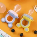 Baby Rattle Pacifier Teether Toy - 3-in-1 Silicone Feeding & Shaking Bell