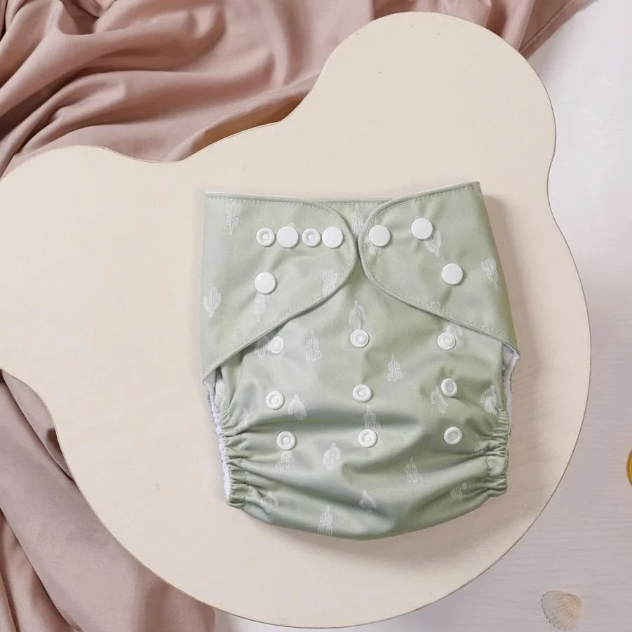 Reusable Baby Cloth Diaper with Waterproof PUL and Suede Cloth Inner