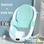 Foldable Baby Bathtub with Temperature Sensor, Eco-friendly PP Material for Newborns and Infants