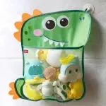 Baby Bath Toy Organizer with Dinosaur Design – Waterproof Mesh Storage Bag