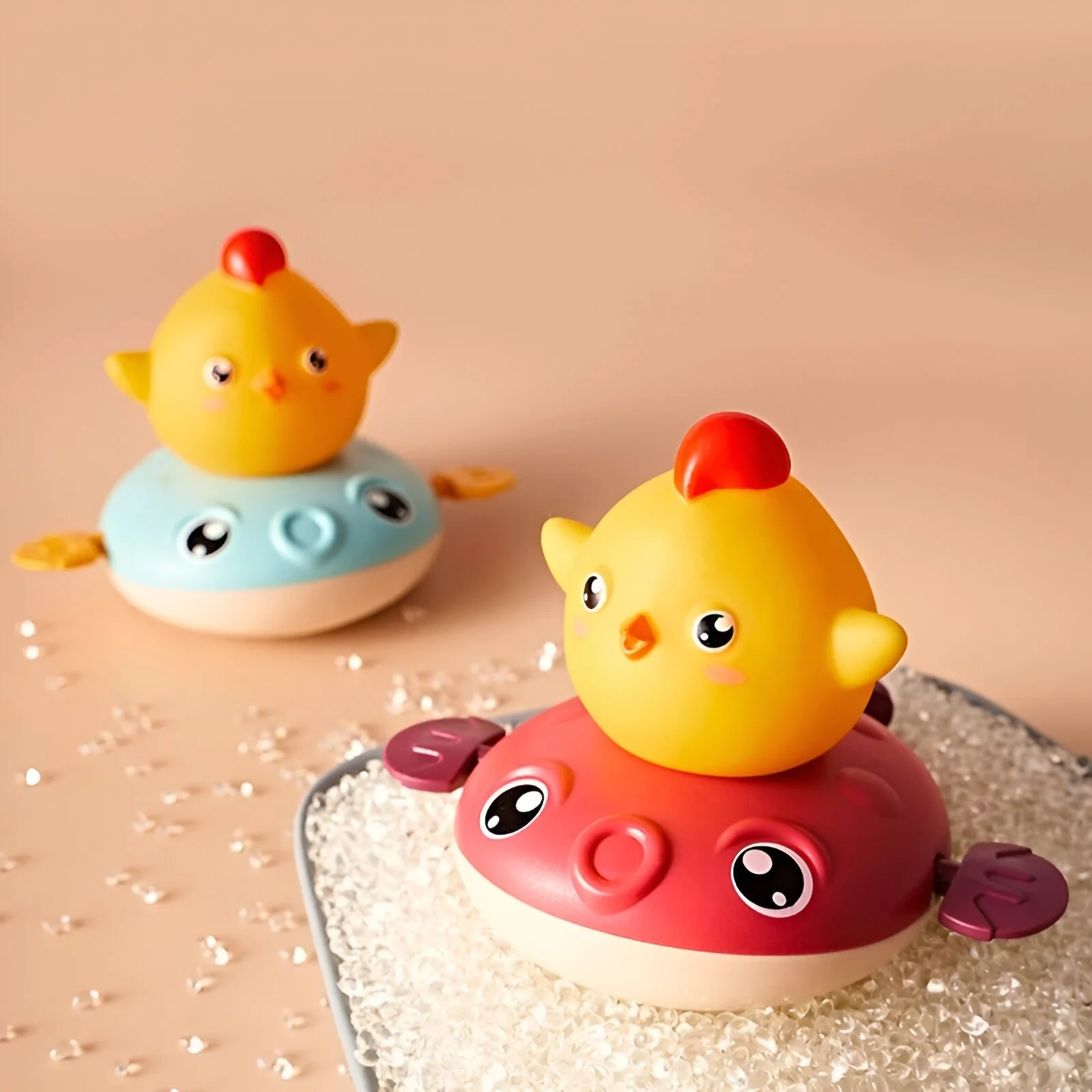 Interactive Pufferfish & Chick Stacking Bath Toys for Kids