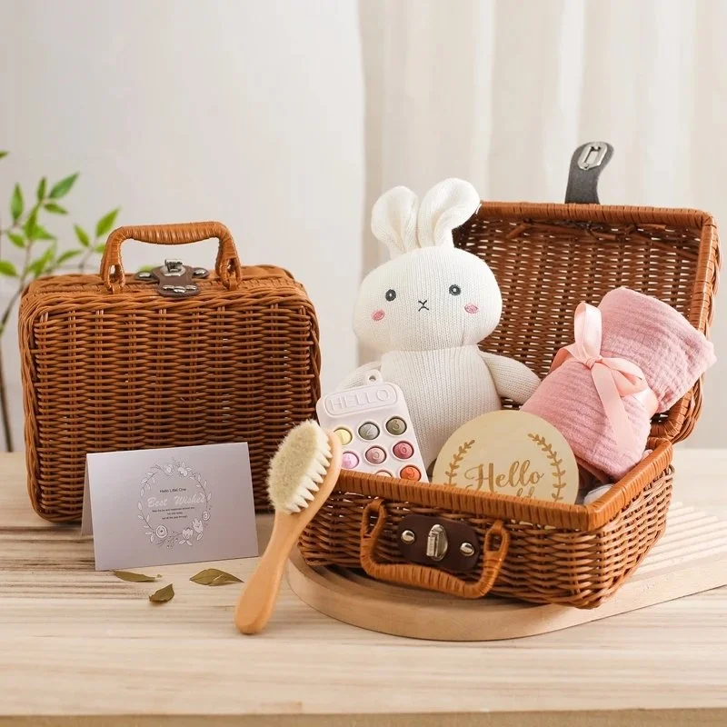 Baby Muslin Cotton Bath Towel Set with Pink Bunny Security Blanket