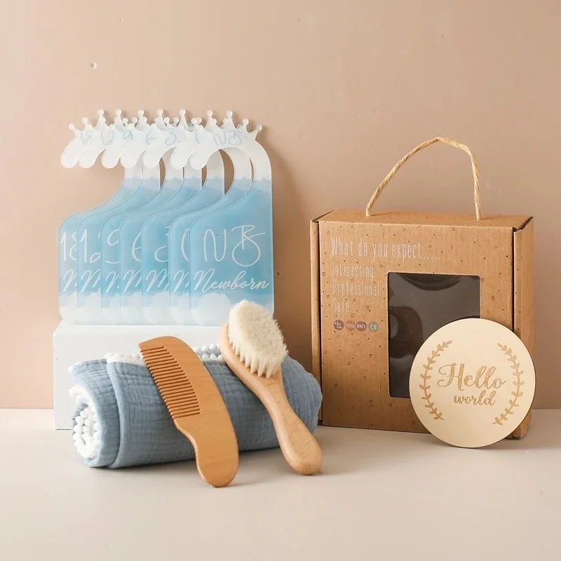 Baby Clothes Divider & Bath Towel Set with Lace Cotton & Acrylic Isolation Board
