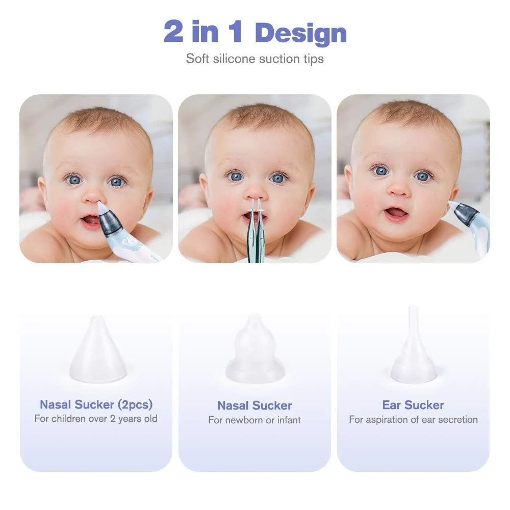 Baby Nasal Aspirator with 3 Suction Modes and Soothing Music