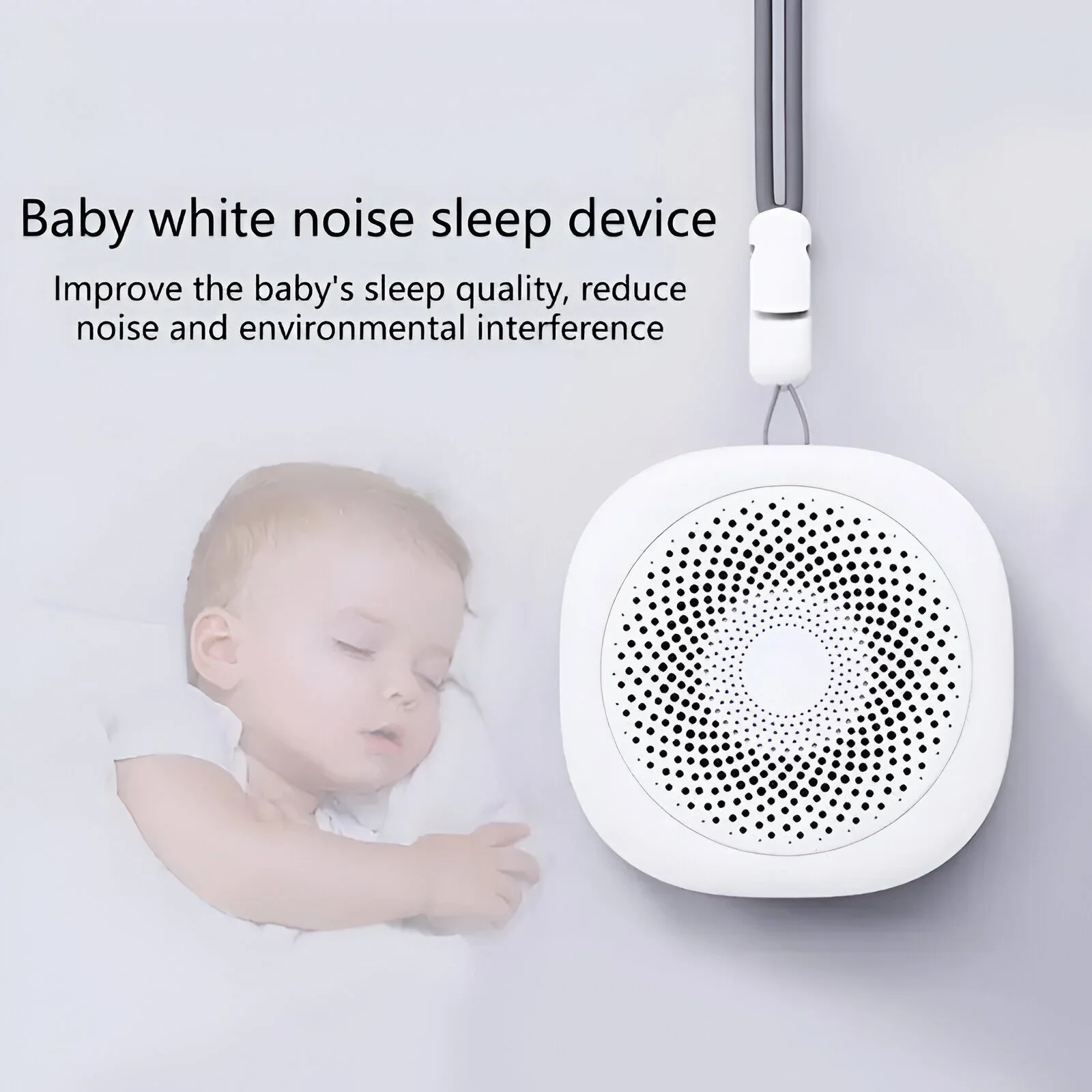 Rechargeable Baby Soother with Calming Music and Night Light for Infants