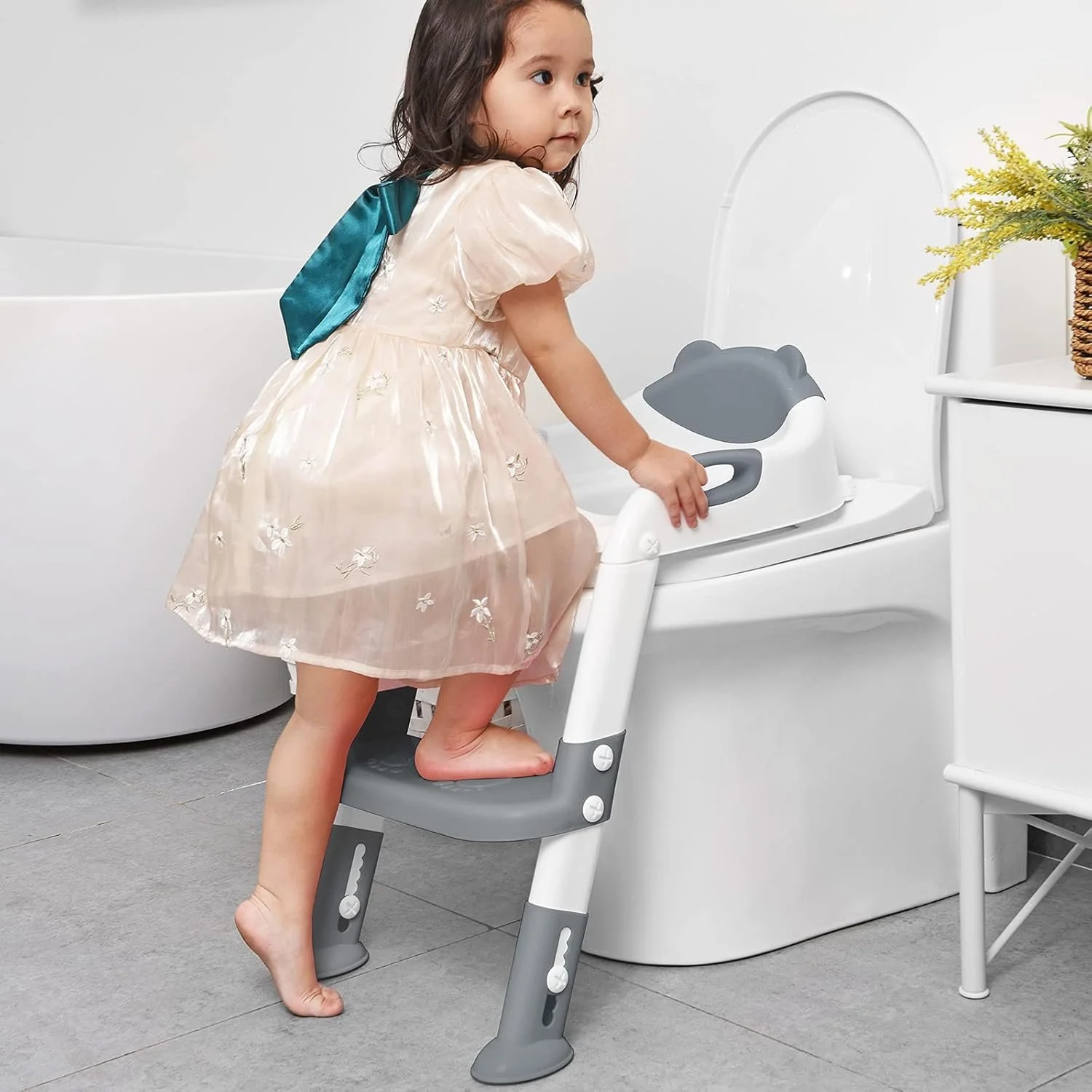 Potty Training Seat with Step Stool Ladder for Toddlers, Adjustable & Non-Slip