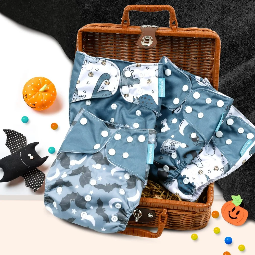 Reusable Adjustable Cloth Diapers - 4 Pack for Babies (6.6–33 lbs)