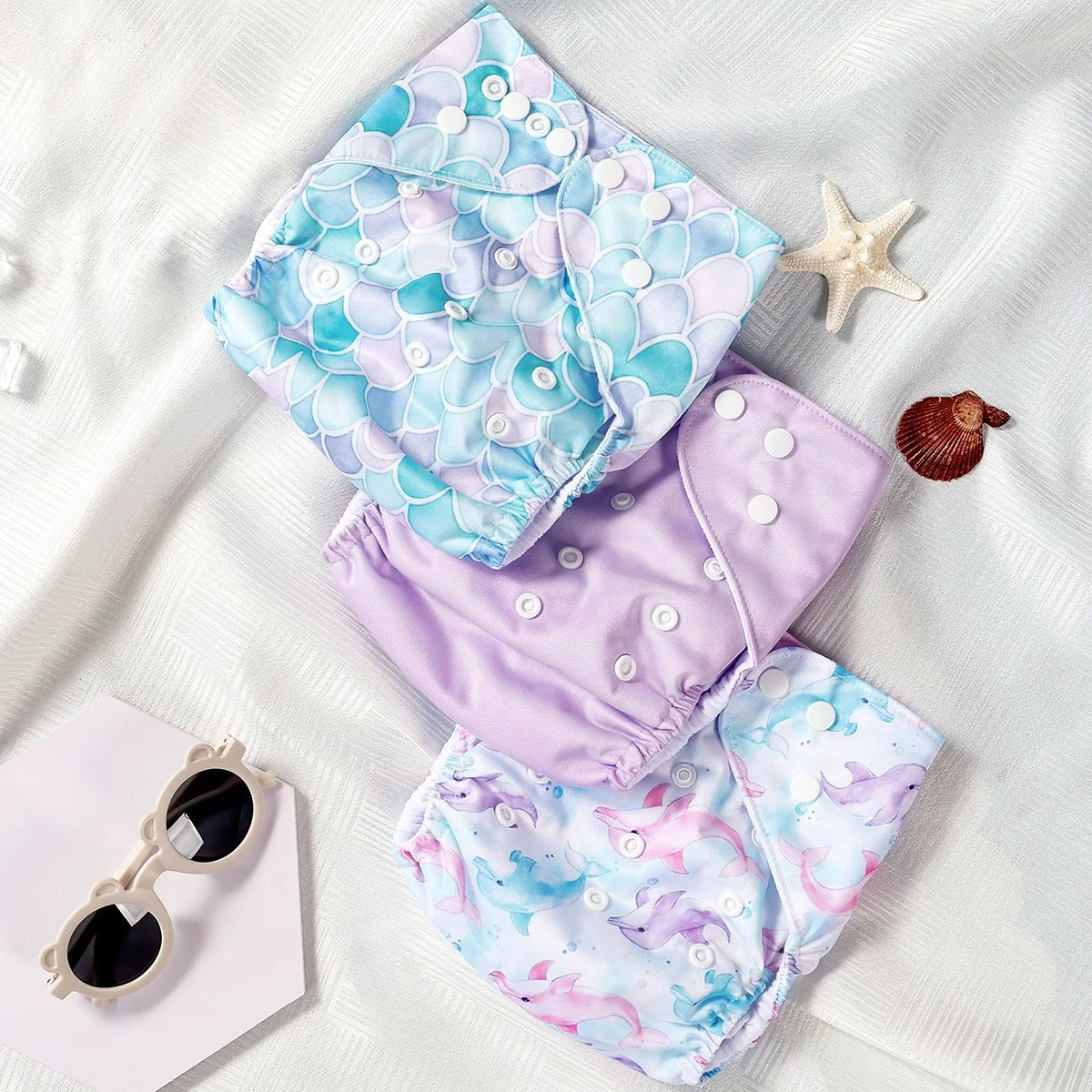 3-Pack Adjustable Reusable Baby Diapers – Soft, Washable & Breathable