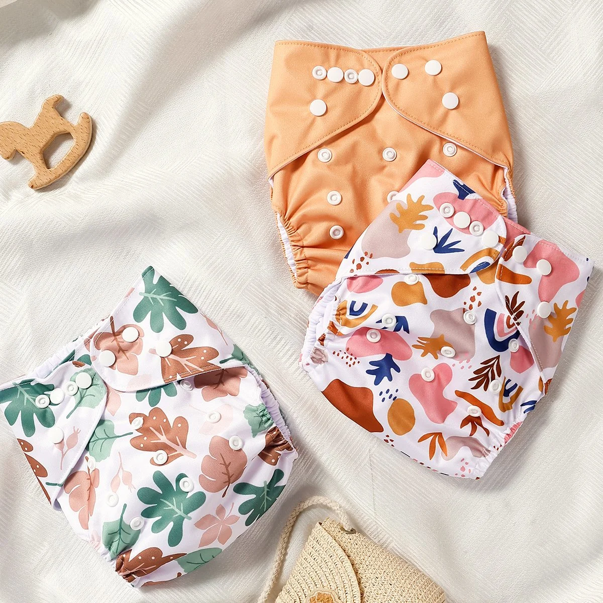 3PCS Adjustable Reusable Baby Diapers for 0-12 Months