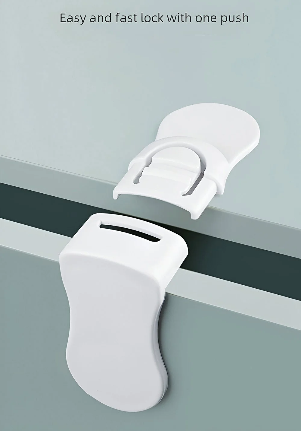 Child Safety Cabinet Locks – Anti-Pinch Drawer & Fridge Latches (White)