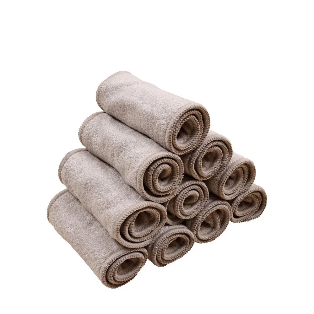 Gray Bamboo Fiber Cloth Diaper Liners - Washable & Skin-Friendly Inserts for Babies
