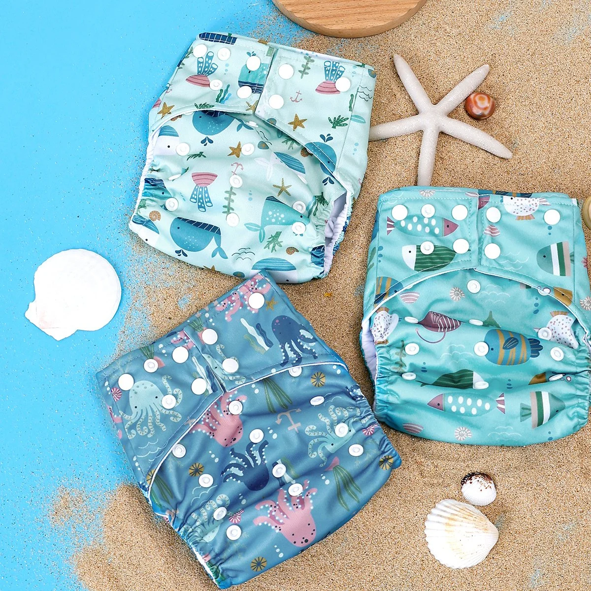 3Pcs Set Reusable Pocket Cloth Diaper Cover for Babies