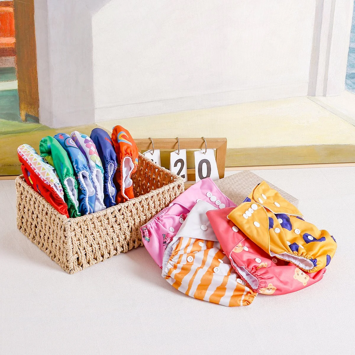 Adjustable Reusable Cloth Diaper with Soft Suede Lining